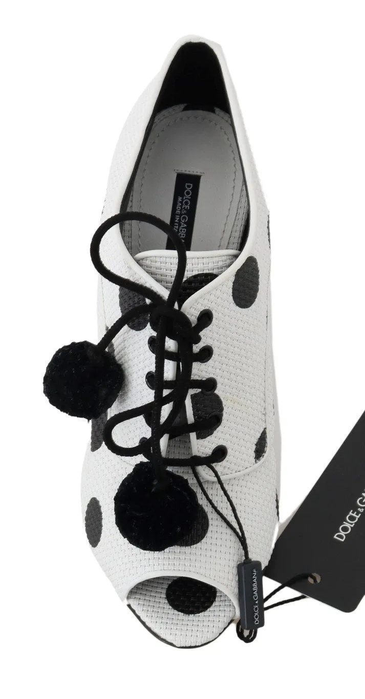 White Polka Dot Peep Toes Booties