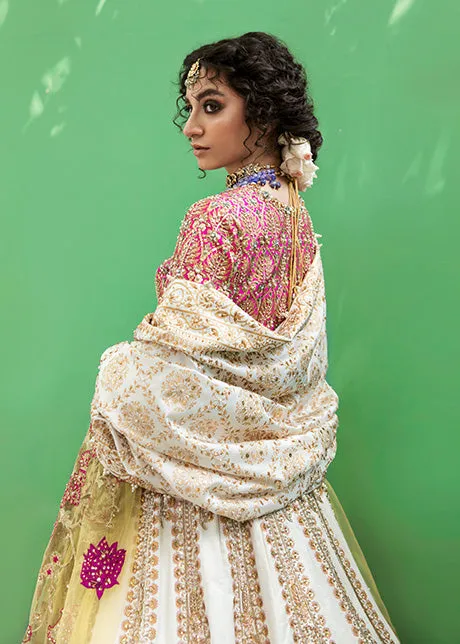 White Raw Silk Lehenga Choli for Indian Bridal Wear
