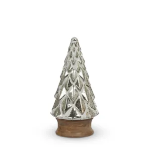 Whitewash Silver Mercury Glass Tabletop Tree, 13"