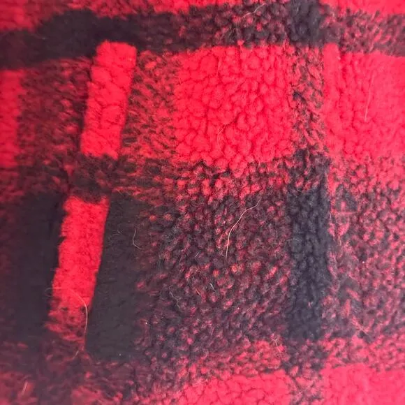 Women Hunter Plaid  Sherpa Women’s Jean Jacket Coat  Size Large  Cozy &amp; Stylish