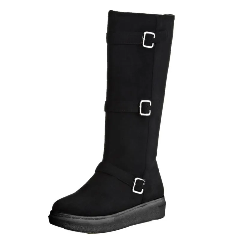 Women's Sexy Mid-Calf Flock Boot