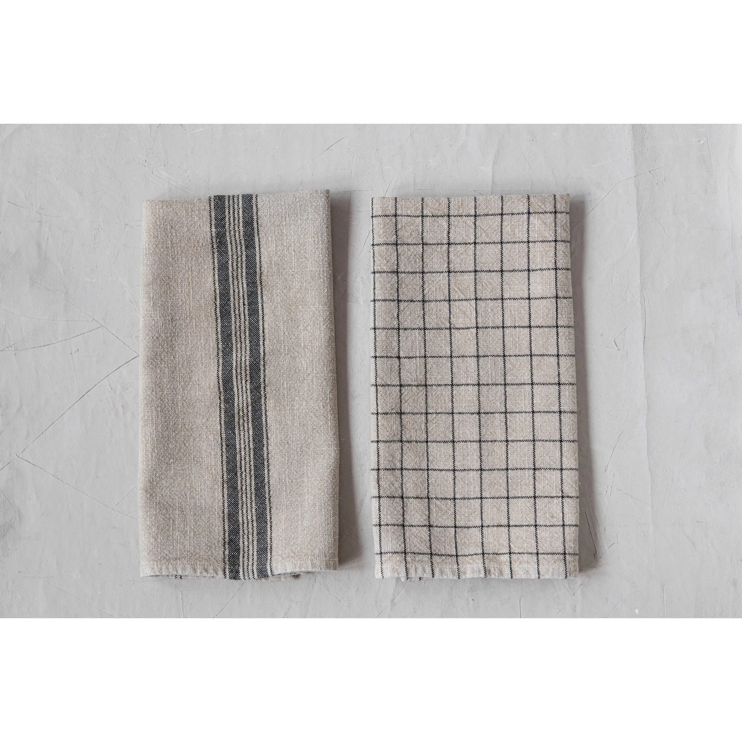 WOVEN COTTON BLEND TEA TOWEL