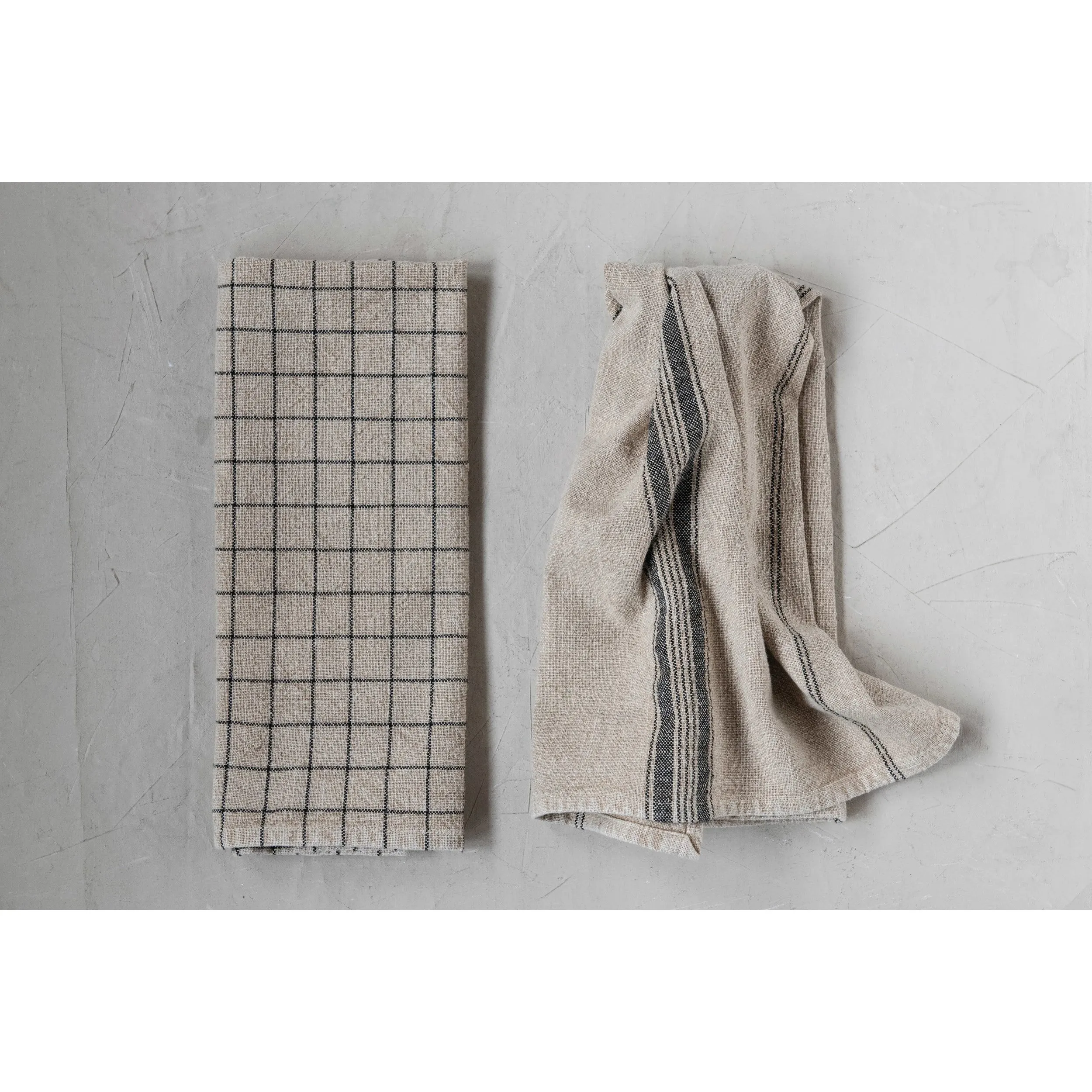 WOVEN COTTON BLEND TEA TOWEL