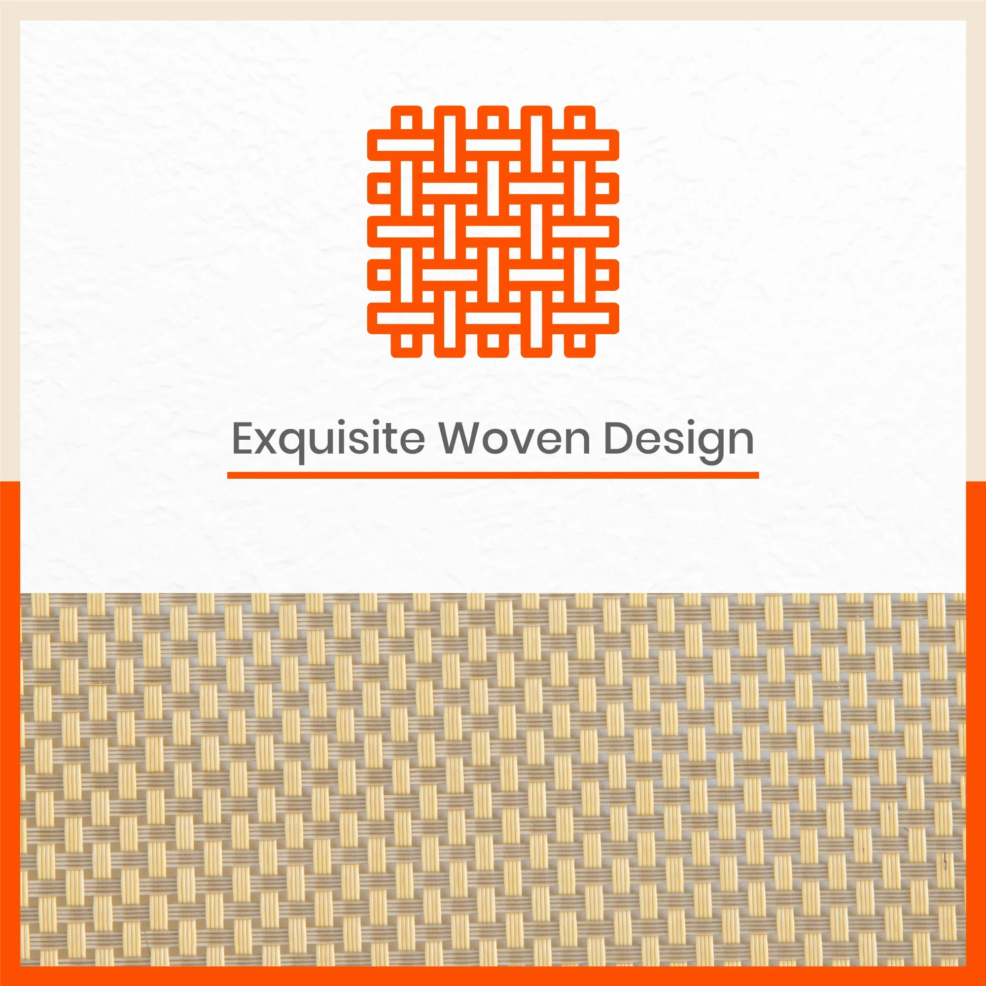 Woven PVC Table Mats / Placemats for Dining Table at Home (ALMA Set of 6)
