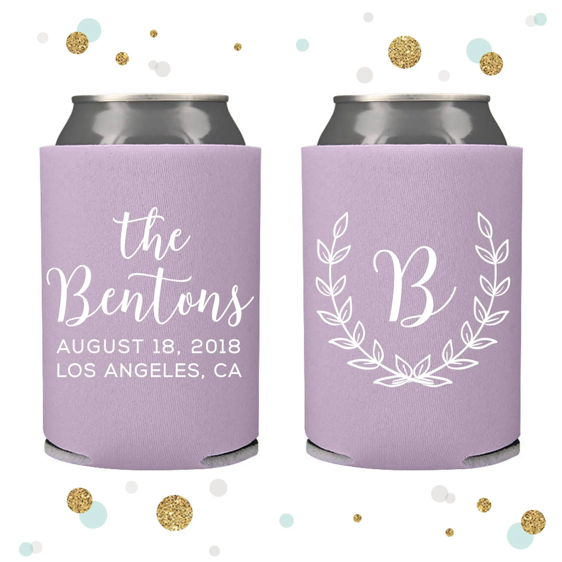 Wreath - Wedding Can Cooler #107R
