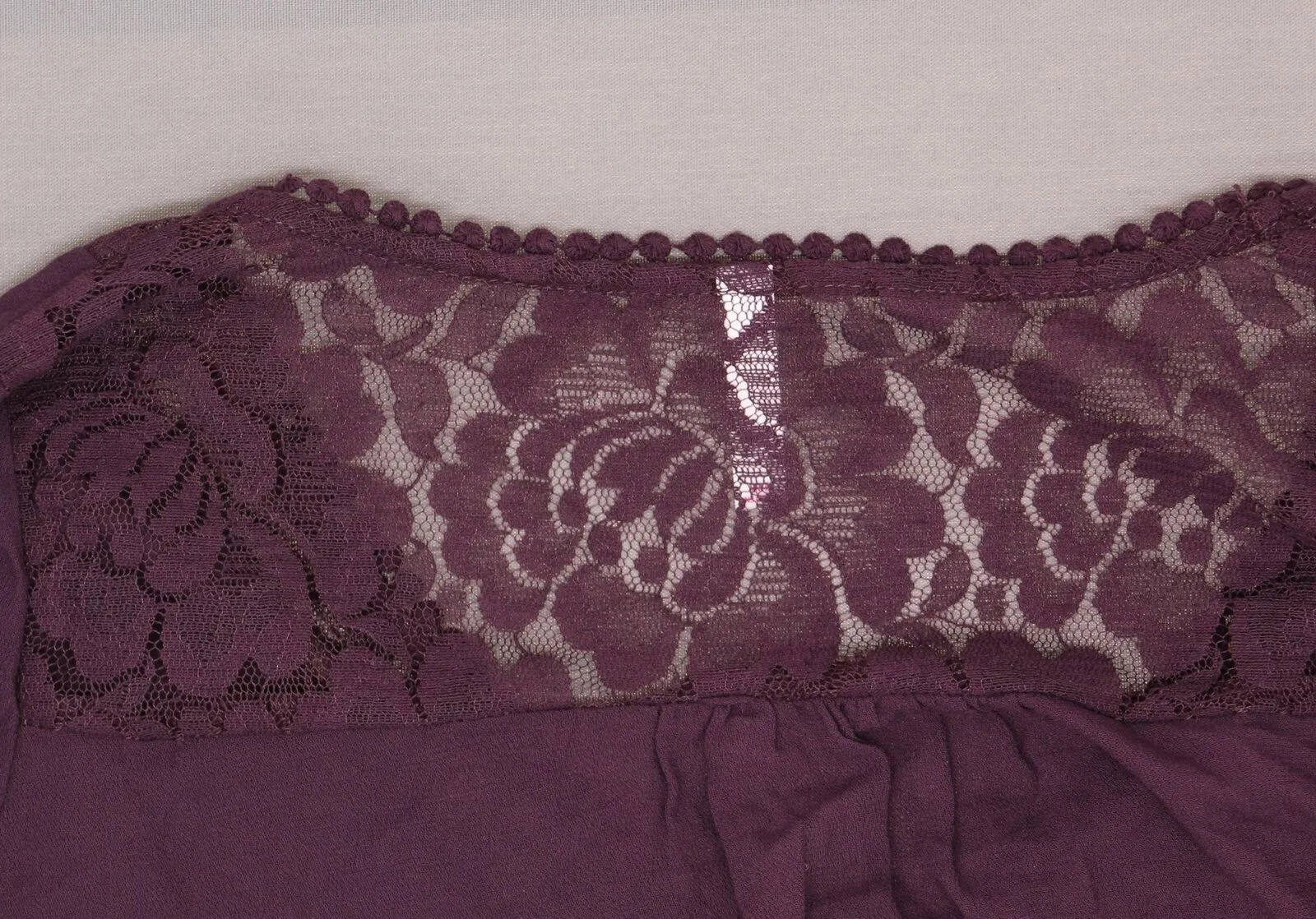 Xhilaration Women's Long Sleeve Crochet-Trim Surplice Top Purple